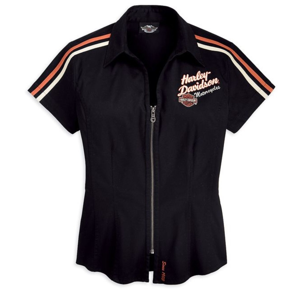 Harley-Davidson Black Zip-Up Shirt